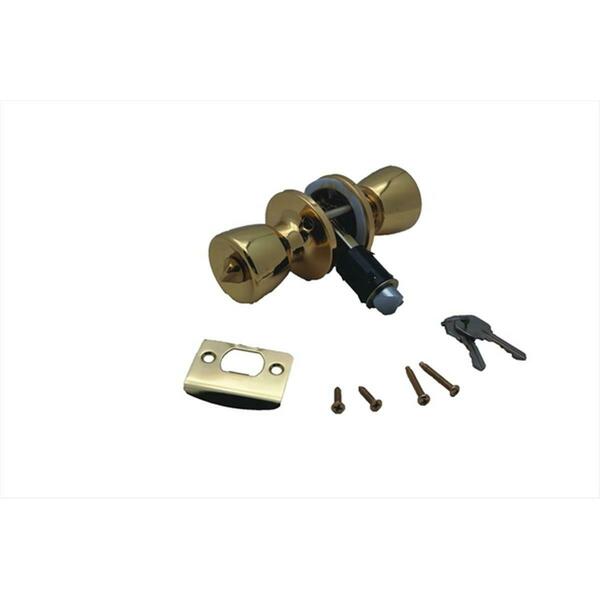 Ap Products Entrance Knob Lock Set Polished Brass A1W-13220